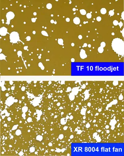 Flat fan vs. flood nozzles