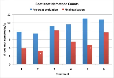 Root knot nematode control field trial