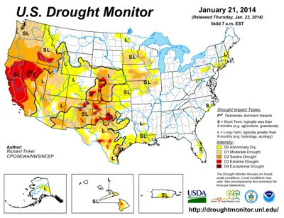 U.S. Drought: January, 2014