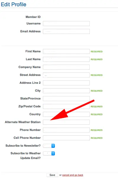 Alternate weather station