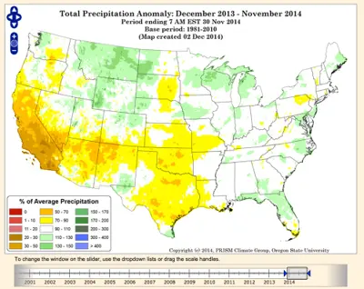 Interactive drought indicator map