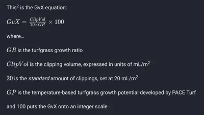 Turf GvX equation