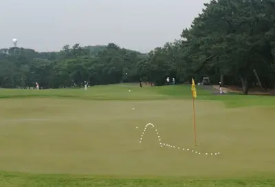 Ball reaction (stills from video) landing and rolling out