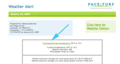 Threat temperatures in emailed Weather Alerts