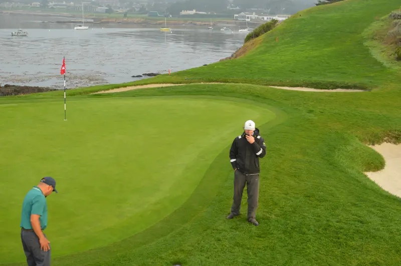 No shadows on the 7th green at Pebble Beach Golf Links seventh green at Pebble Beach Golf Links